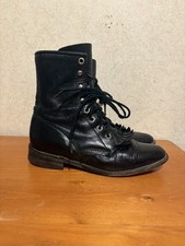 Vintage Justin Roper Lace Up Black Leather Boots L0506 Womens size 5.5