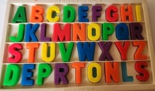 Fisher Price Magnetic Alphabet Letters and Tray Educational Toy 673 Vtg Granny