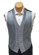 Men's Silver Jean Yves Mirage Fullback Tuxedo Vest Prom Wedding Groom Masonic M