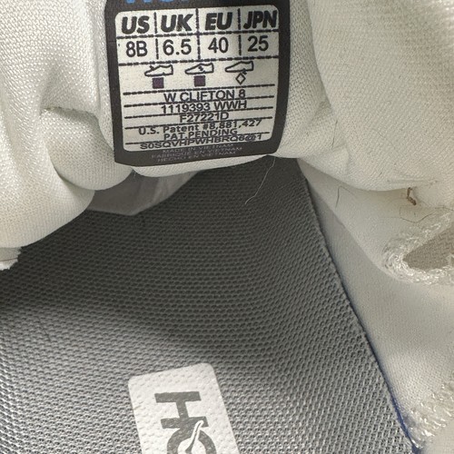 NUEVO Zapatos para correr Hoka One One para mujer talla 8 B Clifton 8 blancos 1119393 WWH - Imagen 9 de 9