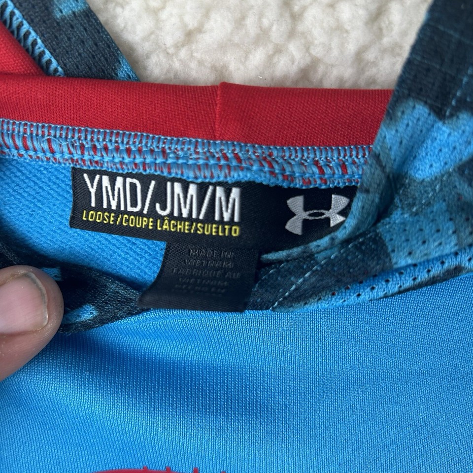 Under Armour YOUTH MEDIUM NFL Combine Authentic Blue Football Hoodie RN