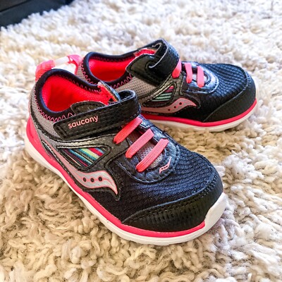 Saucony Baby Girl Black Pink Tennis Shoes 6 Months NWOT
