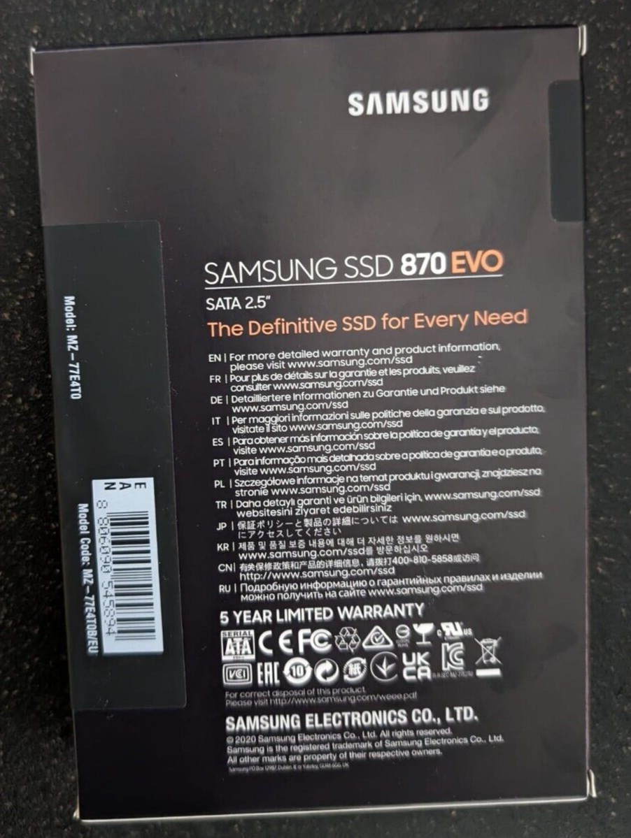 Samsung 870 EVO 4TB 2.5" SATA III Internal SSD 8806090545894 eBay