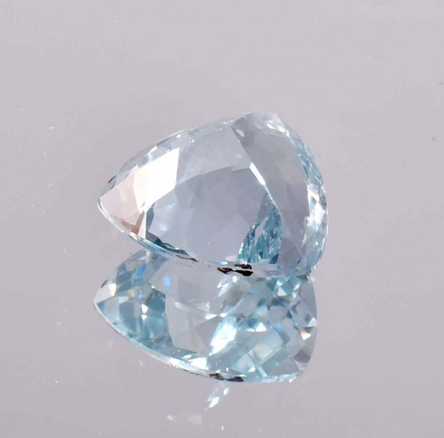 10x10 MM Natural Flawless Blueish AQUAMARINE Trillion Loose Gemstone Certified - Picture 4 of 5