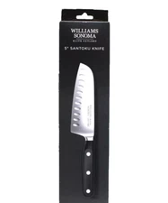 WILLIAM SONOMA 5" SANTOKU KITCHEN KNIFE STAINLESS STEEL NIB $110 ELITE CUTLERY