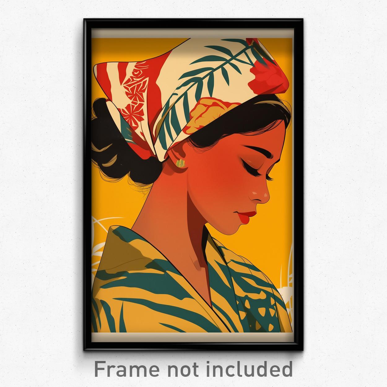Indonesian Movie Poster - Woman in Two-Tone Headwear Embracing Self-Care