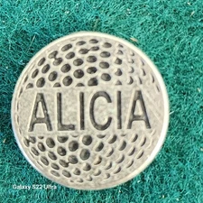 Personalized Metal Golf Ball Marker for Alicia