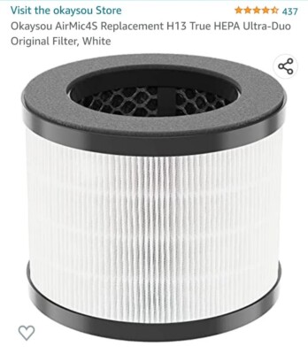 AirMic4S 3-in-1 Replacement H13 True HEPA ultra-duo original filter white