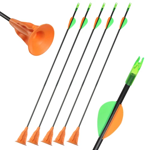 26IN 12PC Fiberglass Sucker Arrows Suction Cup Children Toy Arrow Practice - Picture 2 of 28