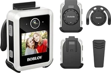 BOBLOV X2 64GB Body Mounted Camera with Magnetic Clips and Short Clips, LCD