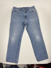 Stunning Vtg 70s Lee Rider Talon Zip Jeans Tagged 34x30 USA Union Made Act 33x29