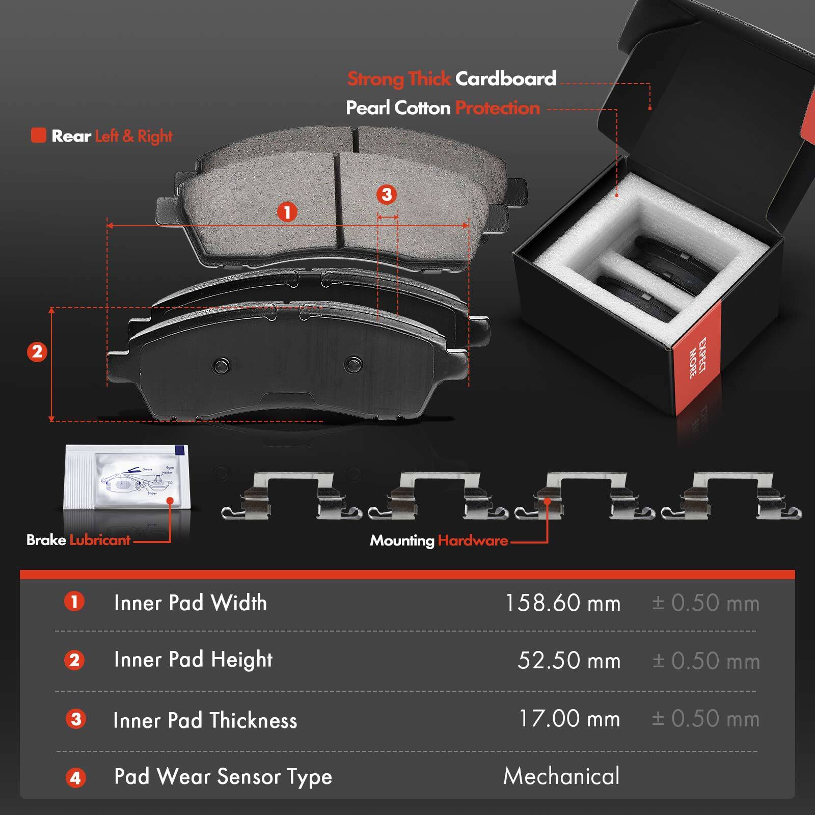 Front & Rear Drilled Brake Rotors & Brake Pads for Ford F250 F350
