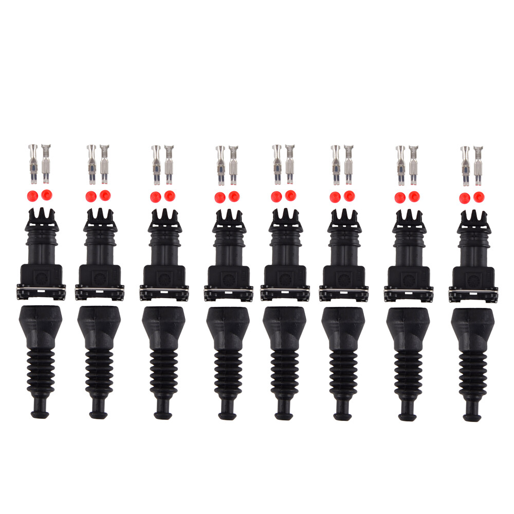 8 Set Junior Power Timer Fuel Injector Plug Connector Kit Fits For Bosch EV1 New