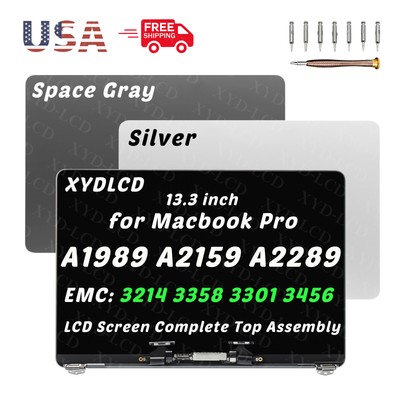A++ Macbook Pro 13'' A1989 2018 2019 Gray LCD Screen Assembly EMC 3358 661-10037