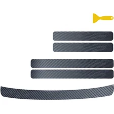 Car Door Sill Scuff Plate Cover Rear Bumper Guard Protector Trim Strip Stickers