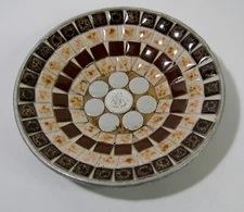 Vintage Tiled Aluminum 5" Trinket Dish MCM