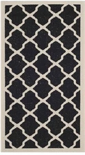 SAFAVIEH Indoor Outdoor CY6903 Courtyard Black / Beige Rug