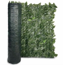 Recinzione, separè in pvc con foglie di lauro e rete oscurante verde 300x100cm F