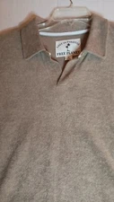 Free Planet Lost in Paradise Men Short Sleeve Button Up Terrycloth Beige Lrg NWT