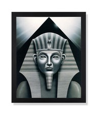 Egyptian Sphinx And Pyramid Wall Picture Black Framed Art Print