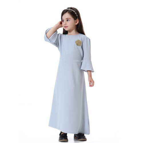 Muslim Children Kids Girls Maxi Dress Kaftan Abaya Dubai Islamic Costumes Arab - Picture 41 of 64