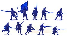 Accurate British Inf set 2 - 10 unpainted 54mm toy soldiers in dark blue color