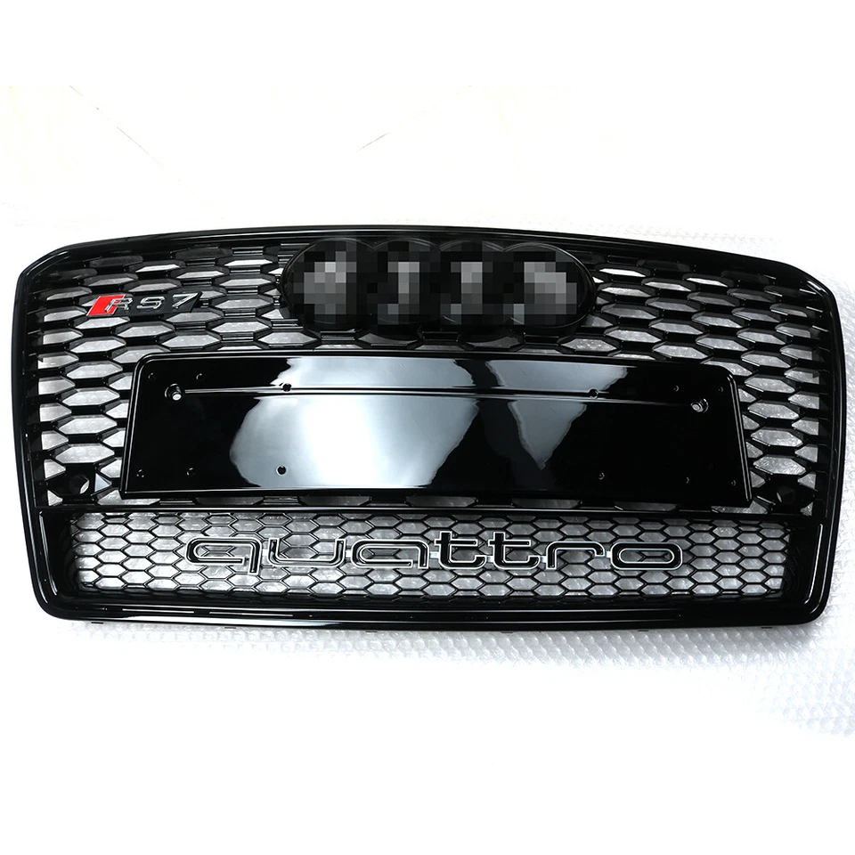 Se adapta a Audi A7 S7 RS7 estilo 2011-2014 parrilla delantera de malla de panal con Quattro Foto 2 de 4