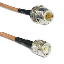 RG142 Silver N FEMALE BULKHEAD to TNC MALE Coax RF Cable USA Lot