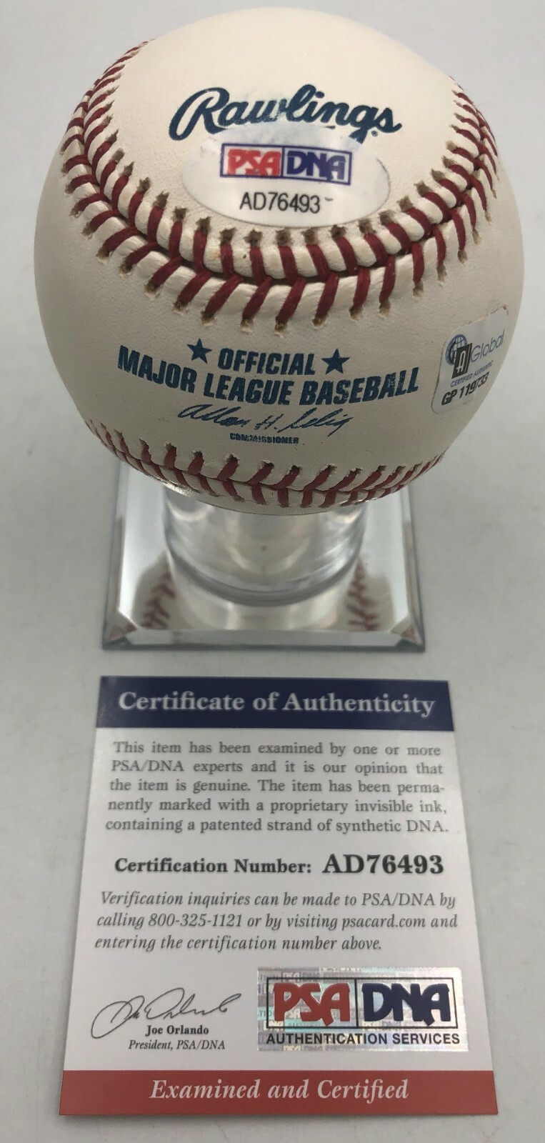 Jerry Coleman Yankees Signed Baseball Autograph Signature PSA DNA Certified COA view 3