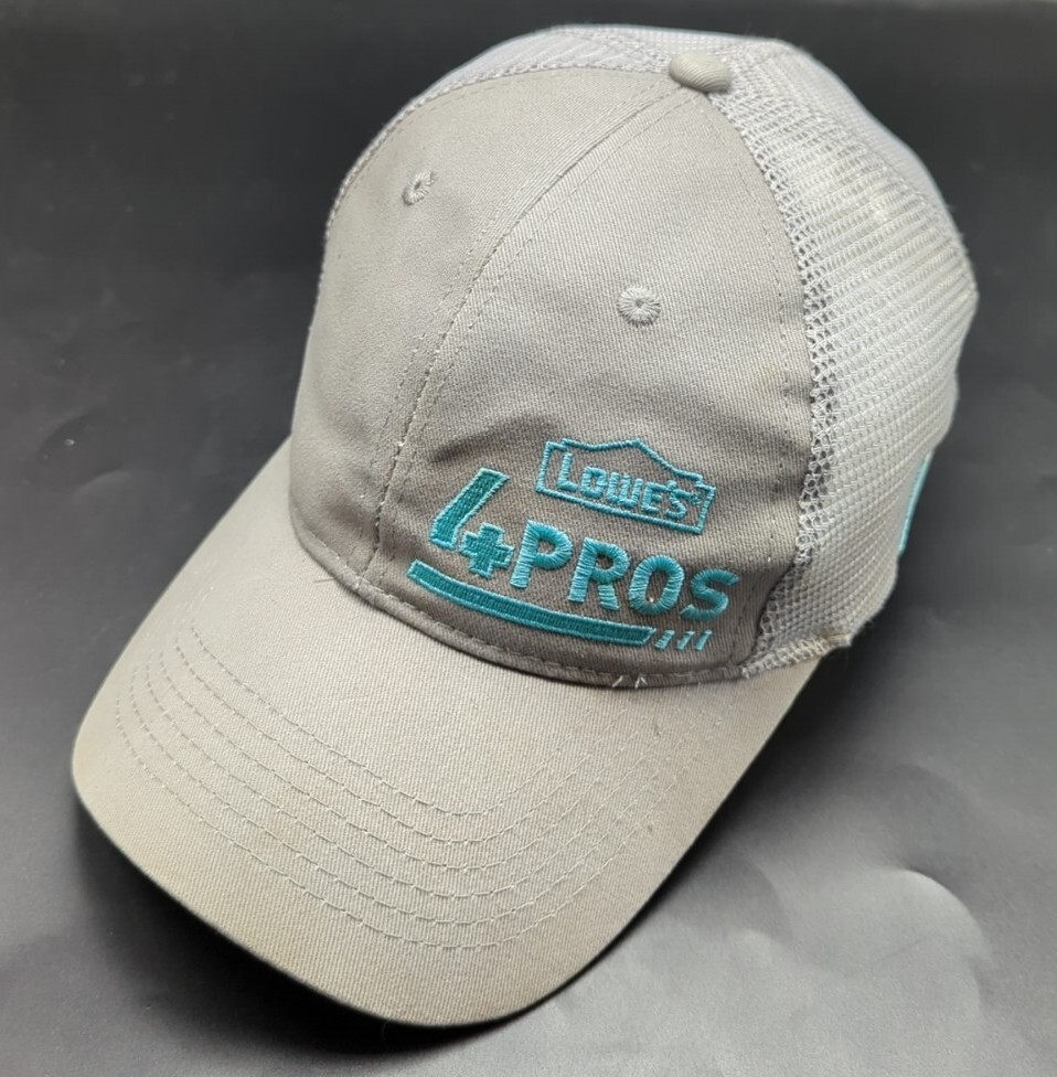 LOWES 4 PROS hat gray adjustable snapback cap - image 1