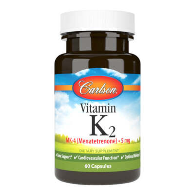 Carlson Labs Vitamin K2 MK-4 5mg Kapseln Knochen & Herz Gesundheit Unterstützung 60 Stück