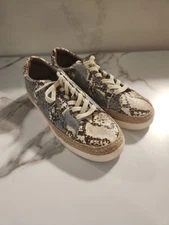 Crown Vintage Sneakers Ladies 8.5 M Snake Skin Look Blue Kalinda Low Top Shoes