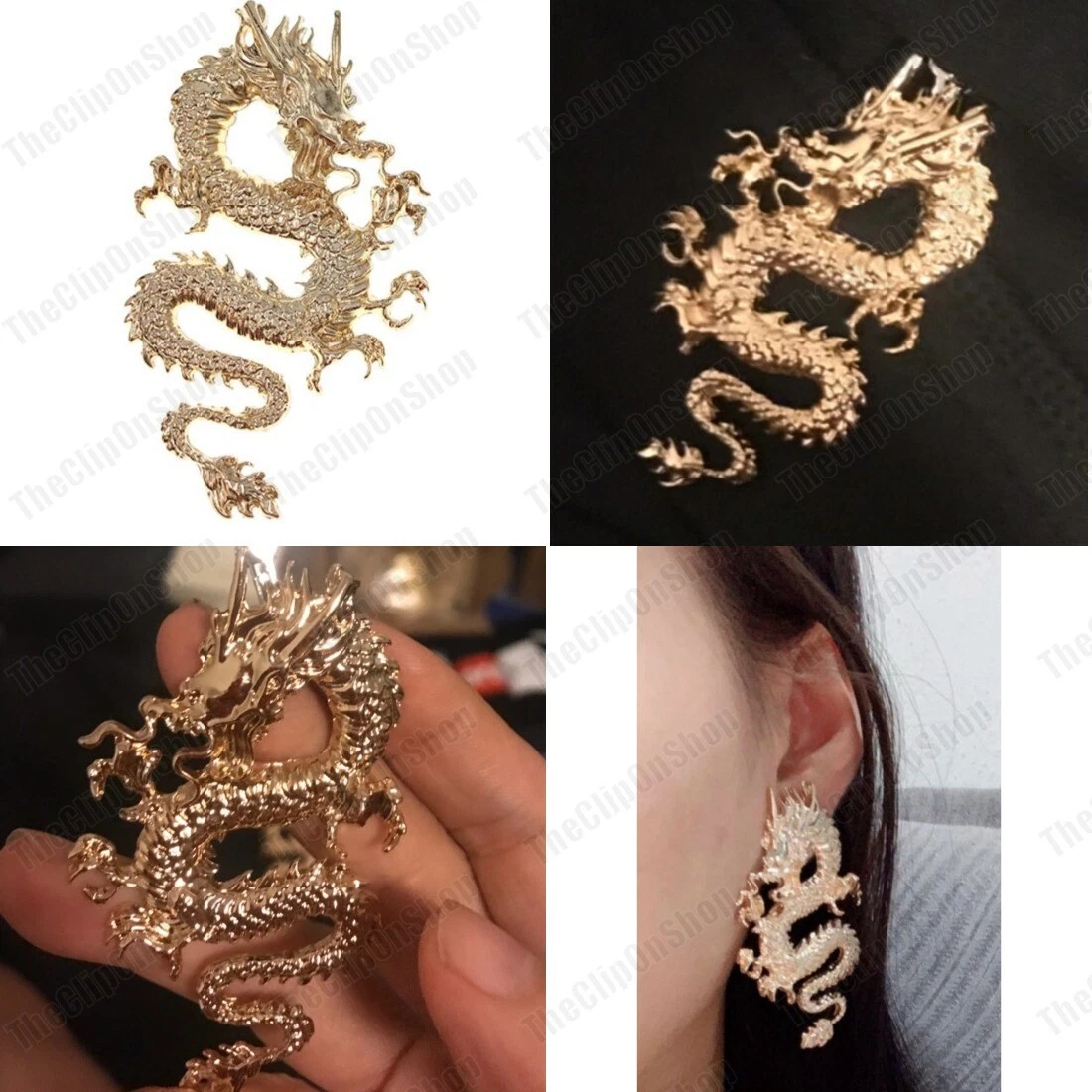 Chinese dragon sales earrings
