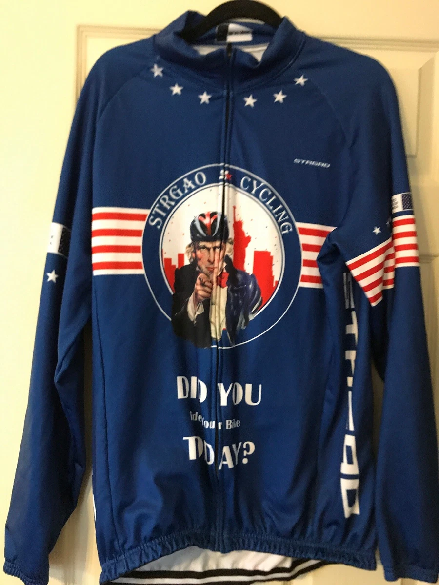 STRGAO Mens Long Sleeve Uncle Sam Zip Jersey Jacket Size XXL