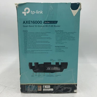 TP-Link AXE16000 Quad-Band WiFi 6E Router Archer, AXE300 (FOR PARTS OR REPAIR) - Image 1 of 4