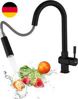 Wasserhahn KüChe Schwarz,Hochdruck KüChenarmatur Mit Ausziehbar Brause,Armatur K