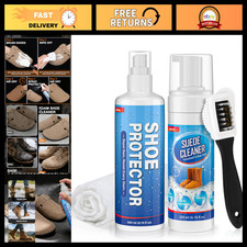 Suede  Nubuck Shoe Cleaner Kit with Protector Spray, 4-Sided Brush  Cloth