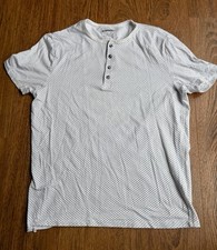 Express Men  s Stretch fabric Small Pattern Henley Pullover Shirt Sleeve Shirt. L