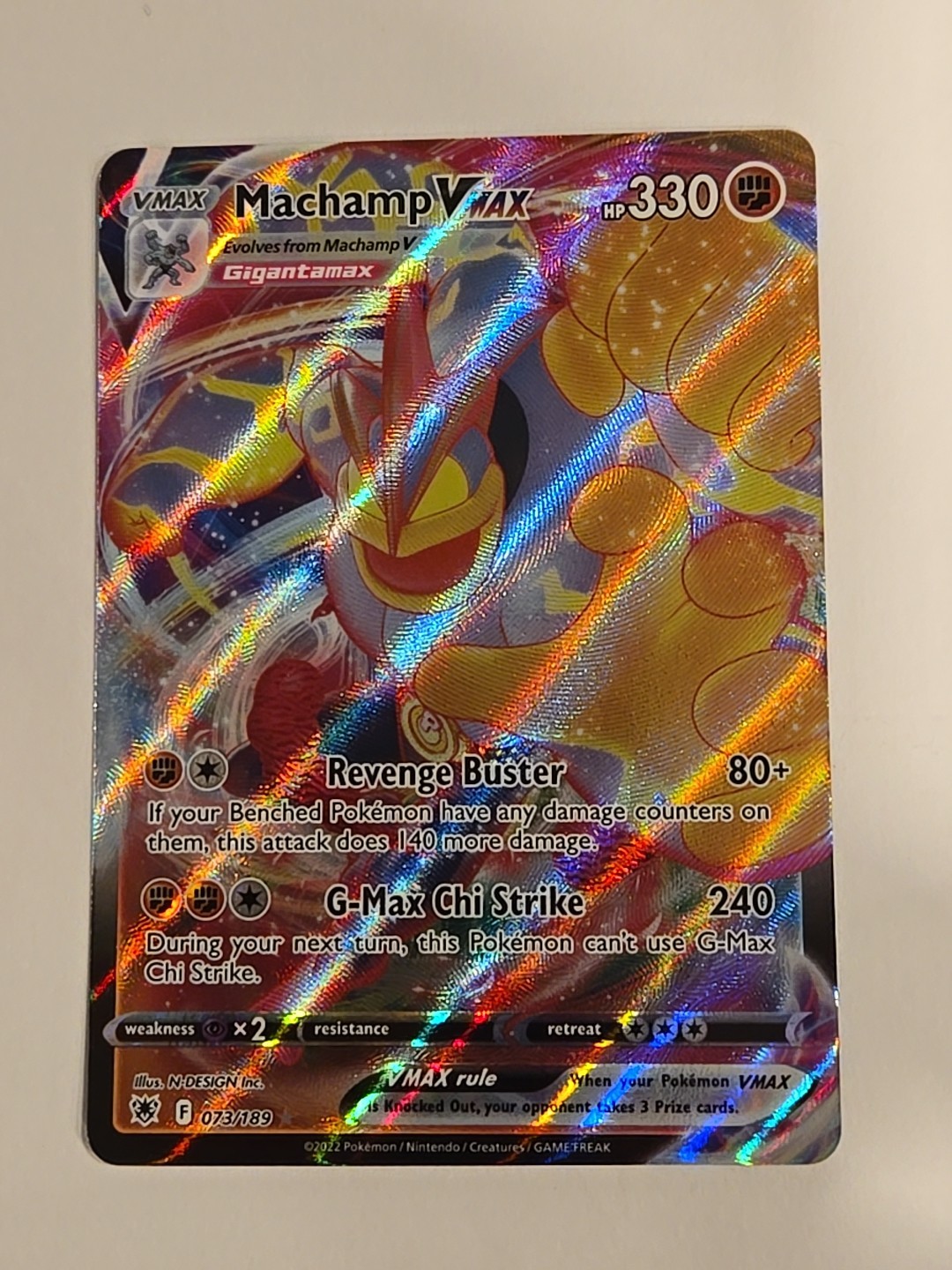 Pokémon TCG Machamp VMAX Ultra Rare Full Art Holo 073/189 Astral Radiance MINT