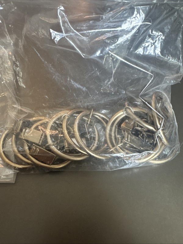 Drapery Curtain Clip Rings  Clips Ring for Panels 1.7", of 14 Warm Gold