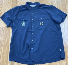 Notre Dame Football Team Issued Eddie Bauer Leprechaun Button Shirt XL Playoff
