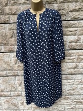 Ladies M&S Collection Navy Floral 3/4 Sleeve Smart Shift Style Dress UK 12L