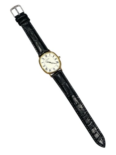 Seiko Vintage Quartz Tank Style Gold Plated Roman Numeral Watch
