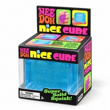 Nee Doh Nice Cube Super Solid Squish Blue Tactile Squeeze Toy