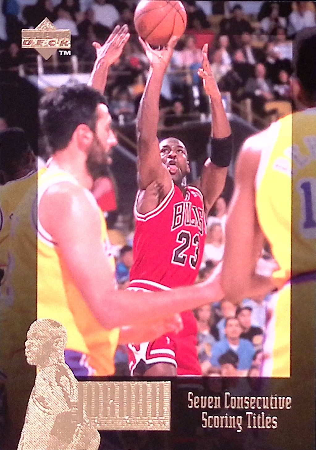 1995-96 Upper Deck The Jordan Collection 3x5 #JC9 7 Consecutive Scoring Titles