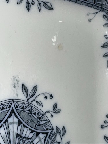 WH GRINDLEY BLUE TRANSFER IRONSTONE PLATTER TROY PATTERN 14" x 10.25" - Picture 8 of 20