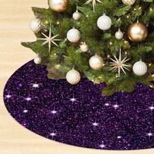 Christmas Tree Skirt Embroidered Velvet Tree Skirt Tree Skirt 46 Inch Purple