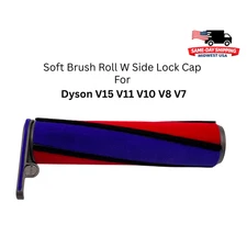 Soft Brush Roll W Side Lock Cap For Dyson V15 V11 V10 V8 V7 Soft Head Vacuum