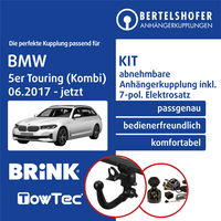 FüR BMW 5Er Touring (Kombi) Typ G31 06.2017-Jetzt AHK Abn. +7Pol Sp. E-Satz TOP
