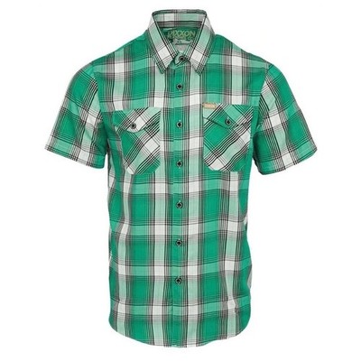 Dixxon Flannel Co The Graton Streeet Green Plaid Bamboo Short Button Down Men XL